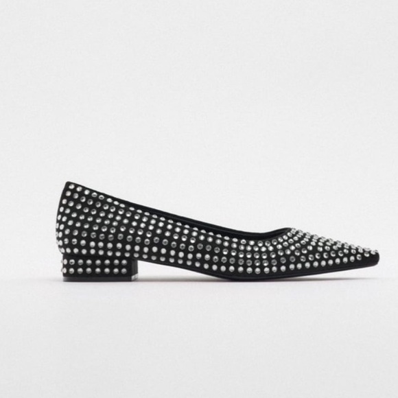 ZARA Crystal Ballet Flats NWT - Picture 6 of 12
